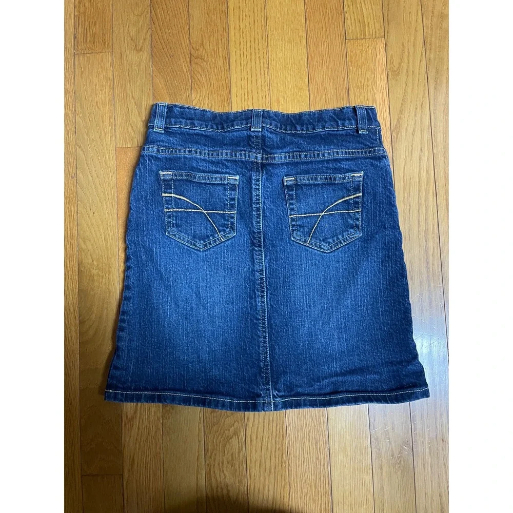 LL Bean Double L Denim Jean Skirt Girls Size‎ 12 Dark Wash